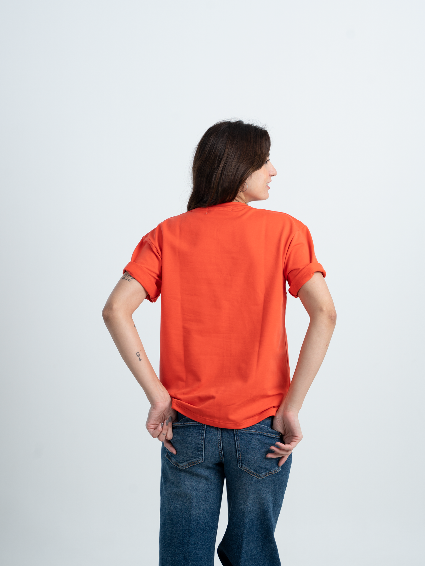 CORAL RED OVERSIZED TSHIRT - W