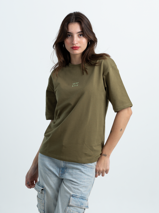 FOREST GREEN OVERSIZED TSHIRT - W